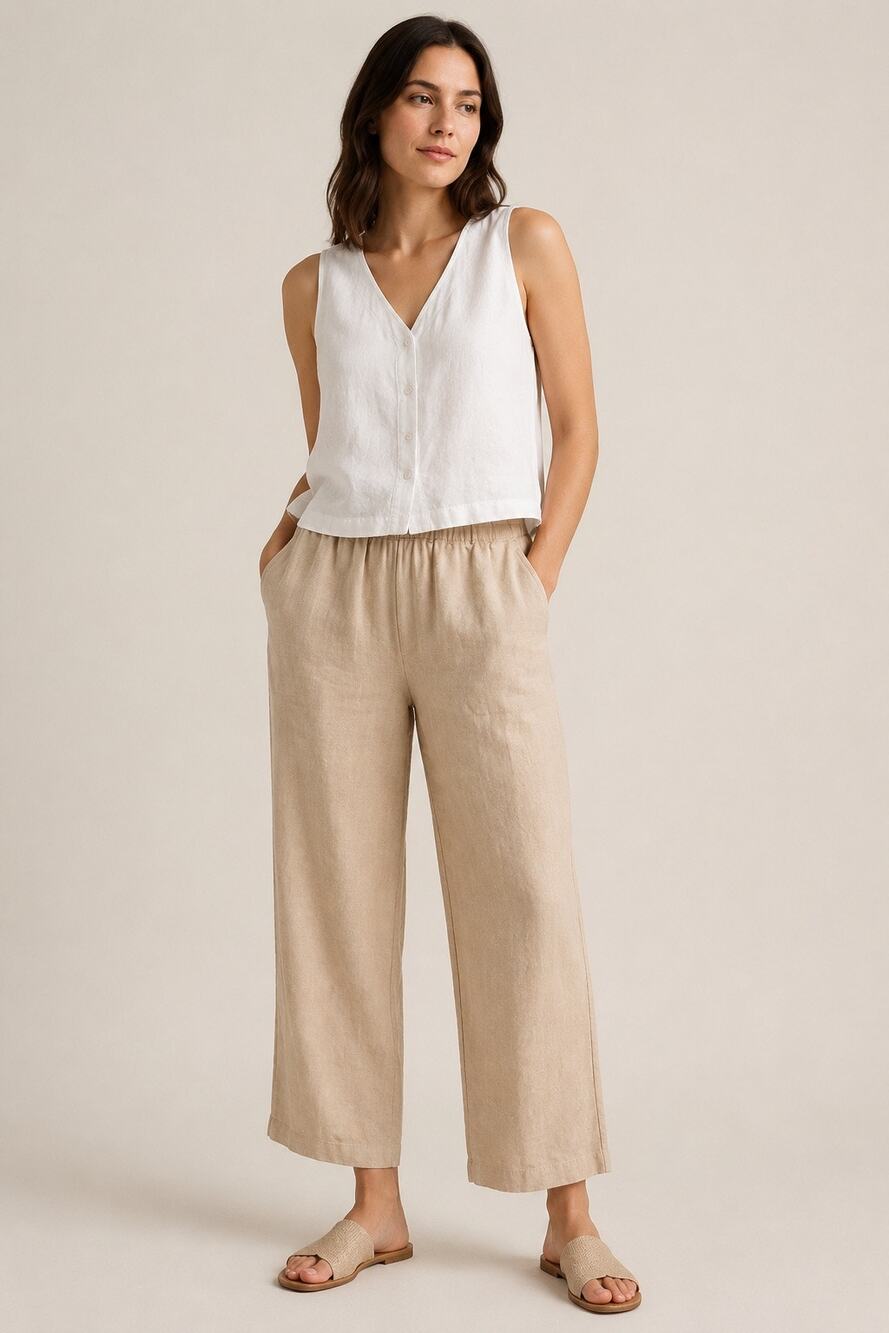 Quince 100% European Linen Pull-On Pants – Size Large